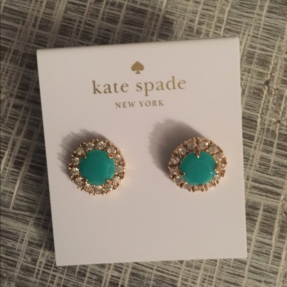 kate spade Jewelry - Kate Spade Secret Garden Halo Teal Earrings